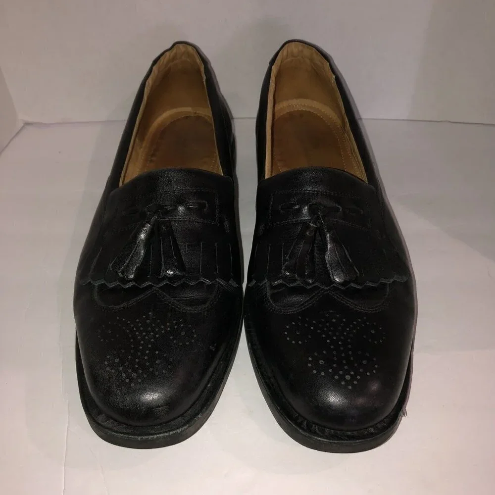 Sandro Moscoloni Vineyard Black Tassel Wingtips Loafers Size 8 EUR 41